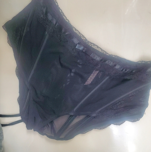 Victoria's Secret Lace-Up Sheer Corset Boned Panties S - Picture 4 of 5
